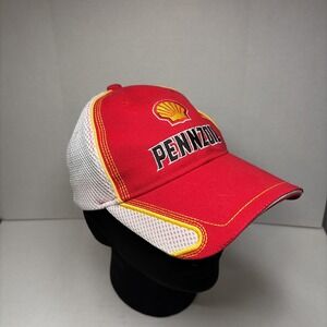 Joey Logano Victory Lane Shell Pennzoil Sponsor Team Mesh NASCAR Hat Red/White